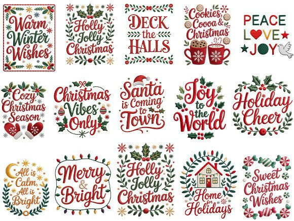 Christmas Embroidery Quote Designs Set Review