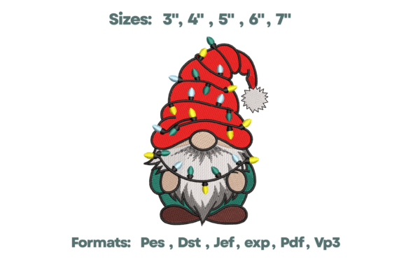 Christmas Gnome Hat Lights Embroidery Review