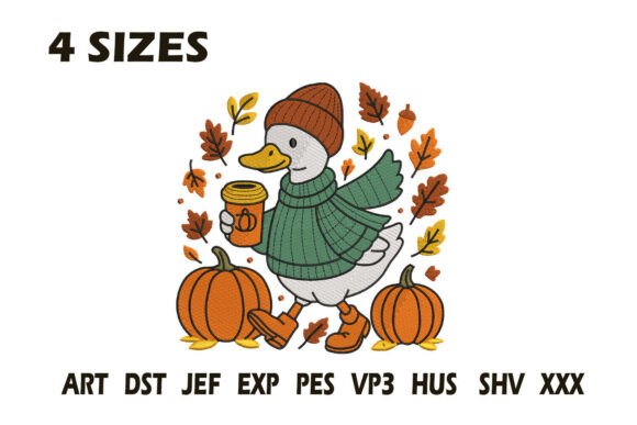 Fall Duck Pumpkin Embroidery Design Review