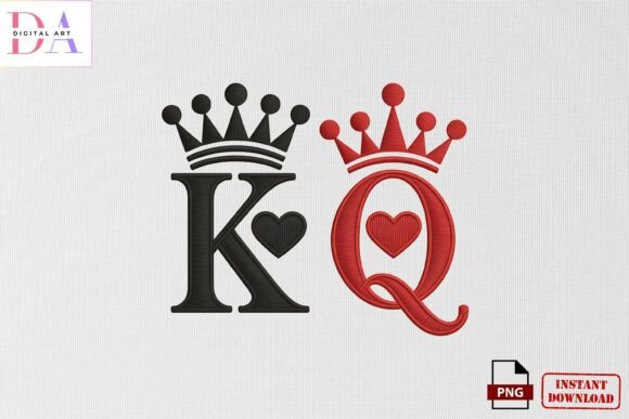King and Queen Heart Embroidery PNG Review