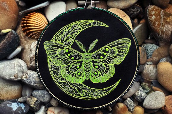 Review: Moth and Moon Embroidery Design